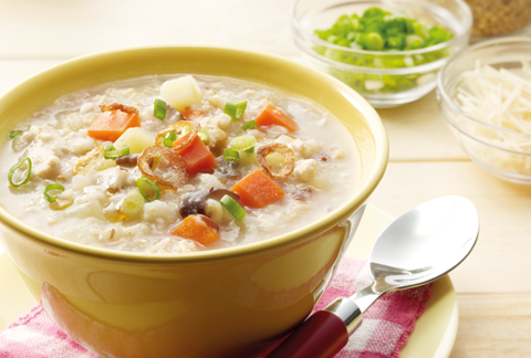 Multigrain Porridge with Minced Chicken and Vegetables