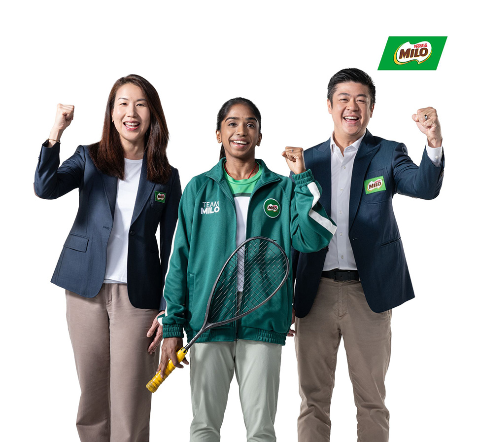 National squash player, Sivasangari Subramaniam with MILO Executive Officer