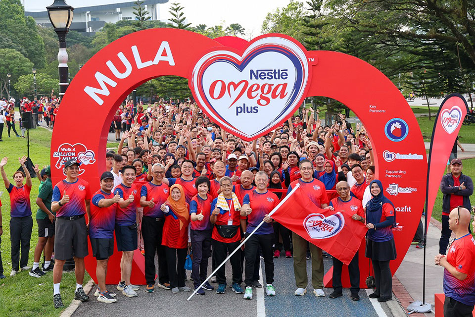 Participants at the Nestlé Omega Plus Walk a Million Miles 2024 event