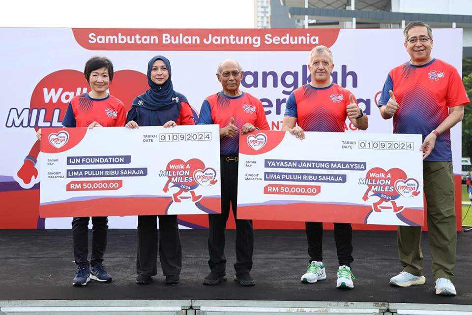 Participants at the Nestlé Omega Plus Walk a Million Miles 2024 event