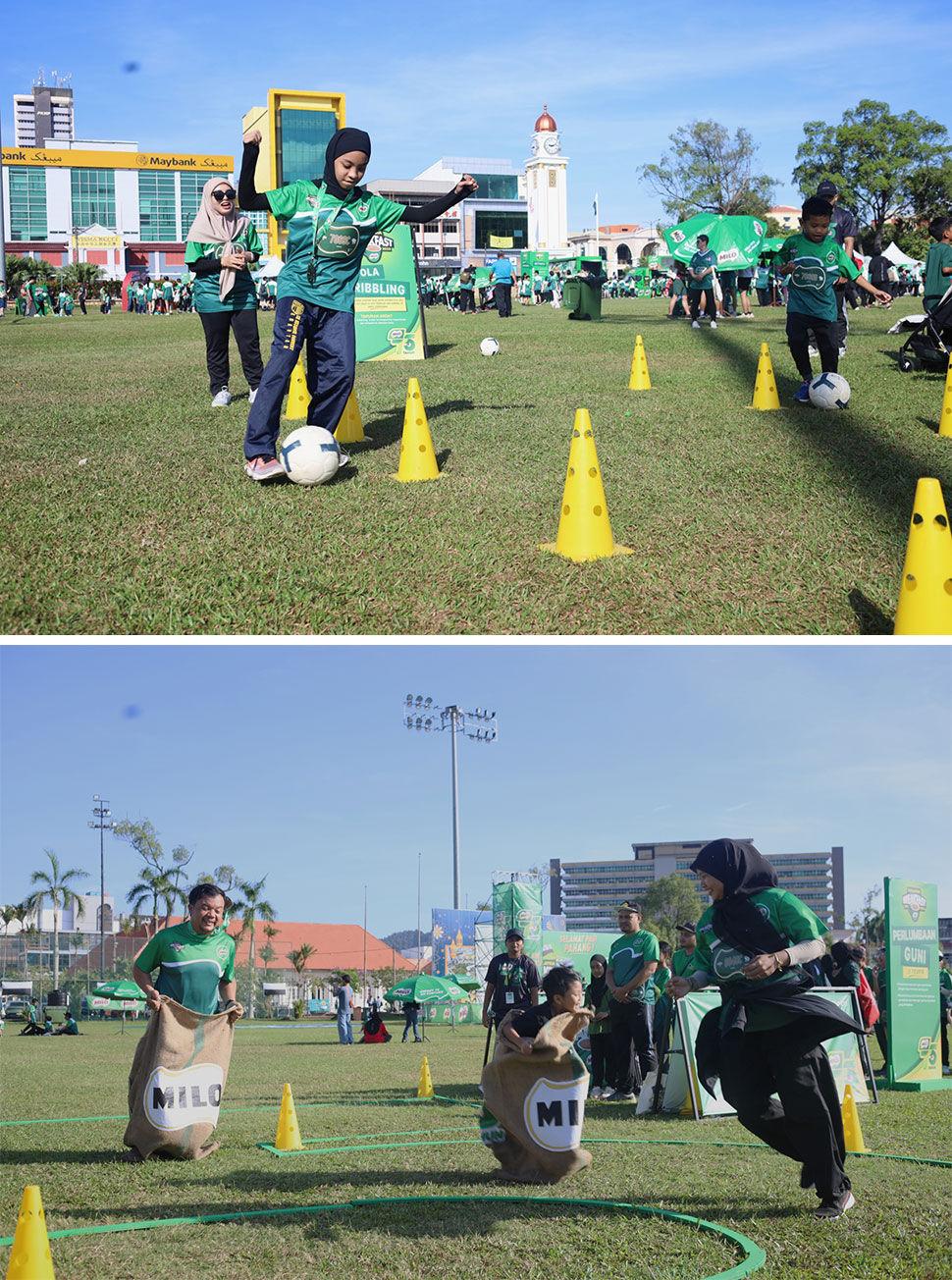A fun morning of games and engaging activities at Padang MBK 1 in Kuantan during MILO® Malaysia Breakfast Day