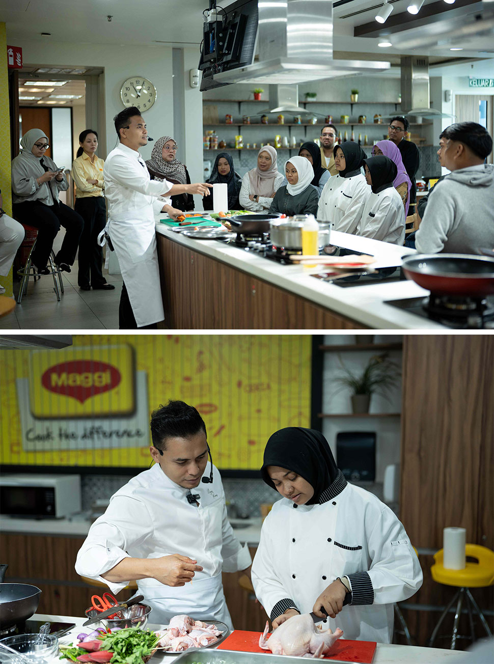 Students dive into a hands-on session with Chef Naem