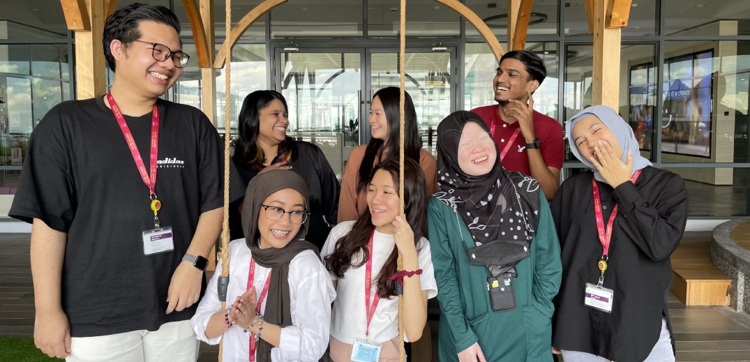 group laughing