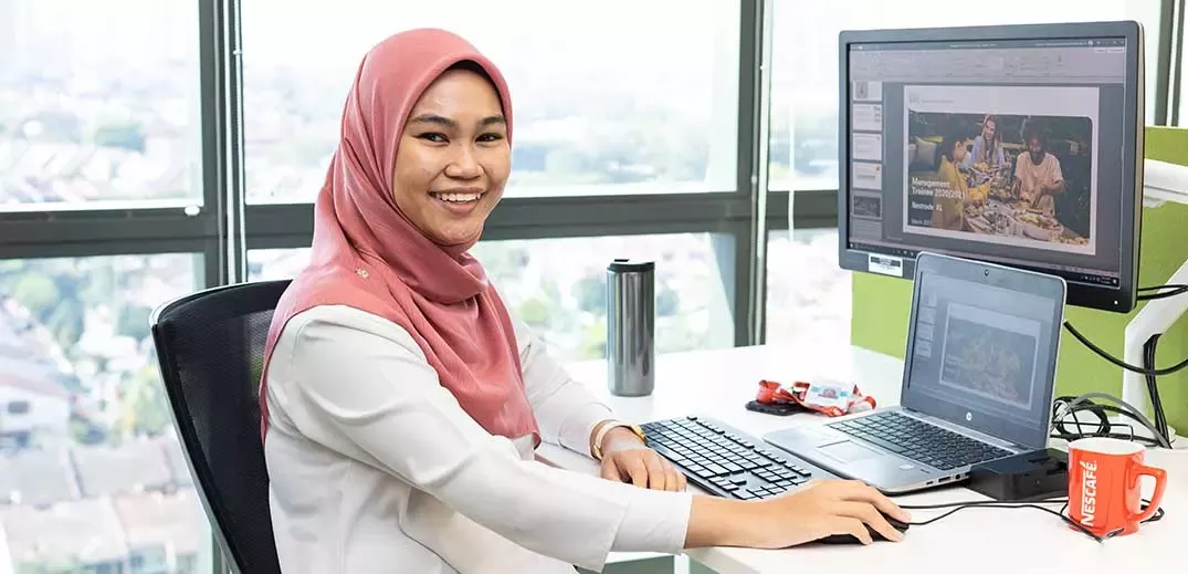 Colleague smiling