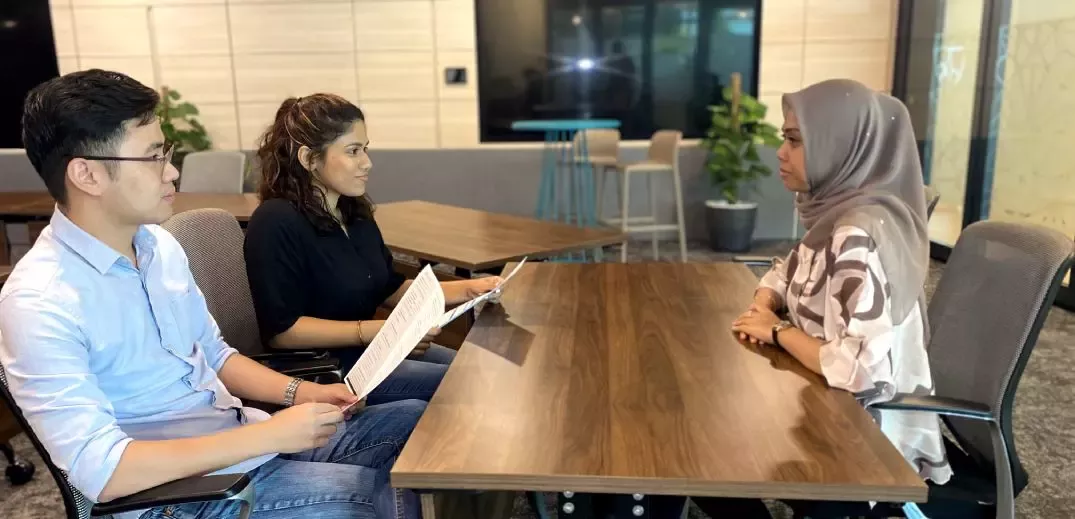 colleagues talking